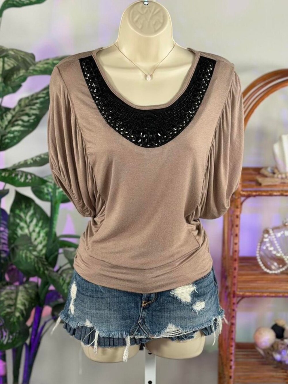 Rue 21 Women's Brown and Black Blouse